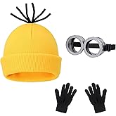 Halloween Costumes for Women Men, Goggles Glasses Yellow Beanie Gloves for Couple Family Cosplay Party Dress Up Accessories