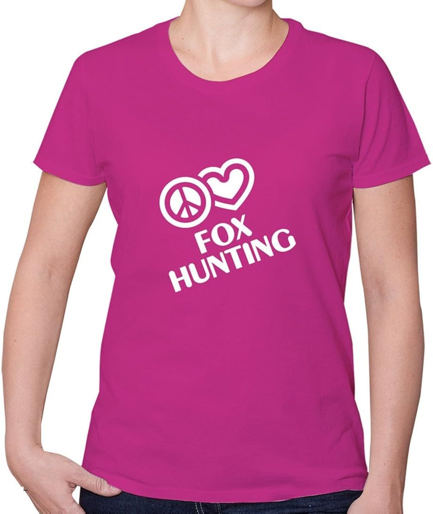 PEACE LOVE FOX HUNTING Sport Women's Short Sleeve T Shirt at Amazon