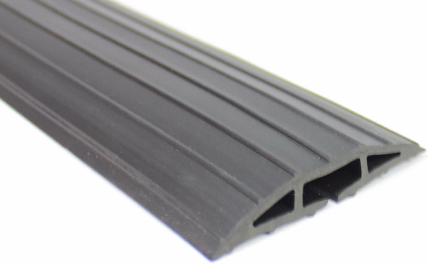 Black Floor Cable Wire Lead Tidy Cover Trunking Protector Bumper Ramp Strip (4 Metres)