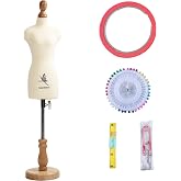 lavandeform 1/3 Scale Dress Form Mannequin for Fashion Design Pattern Making and Draping 12.8-Inch Torso Adjustable 21.3 to 27.2 Inches Overall Height, Fully Pinnable Not Full-Size