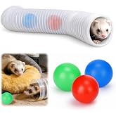 Mity rain Ferret Toys with 3 Balls Inclueded | Collapsible Tunnel Tube Accessories for Ferrets, Guinea Pigs, Hamsters, Expandable Interactive Toys Supplies for Small Pets