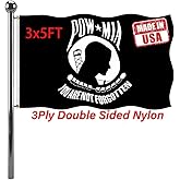Jayus Double Sided Pow Mia Military Flags 3x5 Outdoor - 320D Heavy Duty Nylon Pow You Are Not Forgotten Prisoner of War- Memorial Veterans Armed Forces Military Flag Flag Banner with 2 Grommets