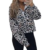 RSGMU Oversized Quarter Zip Pullover Women Camo Zip Up Hoodie Purple Camo Hoodie Womens Colorful Patchwork Graphic Hoodies