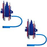 STRACOUPI Airplane Game Silicone Straw Covers for Stanley Cup, Reusable, Cute Straw Toppers Accessories for Tumblers, 2PCS Decorative & Personalized Straw Cover Cap (a)