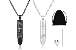 ANHELIN 2PCS Urn Necklaces for Ashes, Cremation Necklack for Ashes, Urn Necklaces for Ashes for Women Men, Cremation Jewelry Locket Stainless Steel Keepsake Waterproof Memorial Pend…