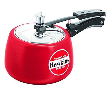 Hawkins Contura Ceramic Coated Pressure Cooker, 3 Litres, Tomato Red