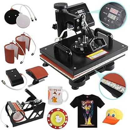 ZENY Heat Press 12''x15'' Pro 6 in 1 Combo Heat Press Machine Digital Multifunction Transfer Sublimation T-shirt / Mug / Hat / Plate - Image 5