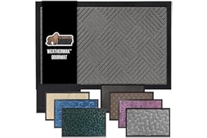 GORILLA GRIP Durable Natural Rubber Door Mat, Waterproof, Low Profile, Heavy Duty Welcome Doormat for Indoor and Outdoor, Eas
