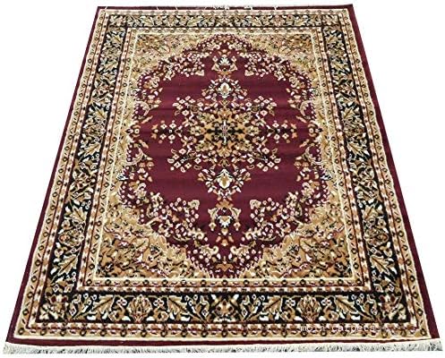 Moin Carpets Floral Traditional Carpet (Burgundy, Acrylic, 5 X 7 Feet)