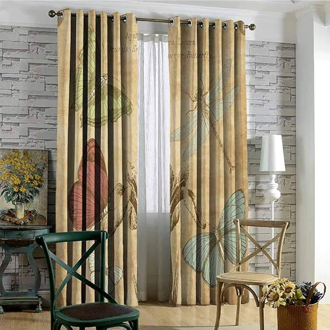 Hengshu - Cortinas opacas con diseño de libélula – Junta aislante de
