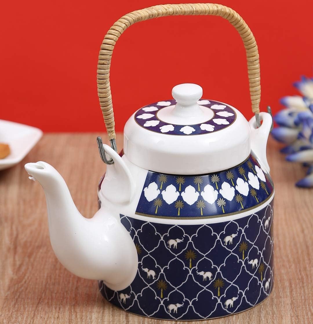 India Circus Multicolor Decor Ceramic Tea Kettle/Coffee Kettle 1000 ml Perfect for Any Occasion: Holidays, Anniversaries, Appreciation and Excellent Home Decor (IC-DK1-CC5)