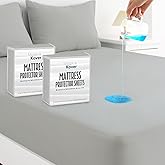 Magik & Kover Twin Mattress Protector Waterproof Cover 2 Pack, Waterproof Bed Twin Fitted Sheet Only, Machine Washable Deep Pocket Single Size Mattress Cover for Kids with Elastic Rubber Band, Grey