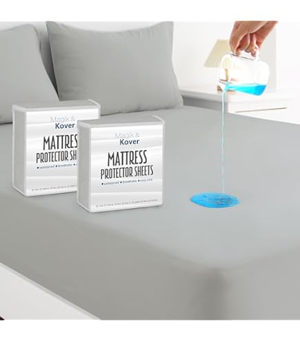 PAJEO Full Size Mattress Protector - 5''-13.7'' Deep Pocket, Noiseless & Breathable (Blue) - View #4