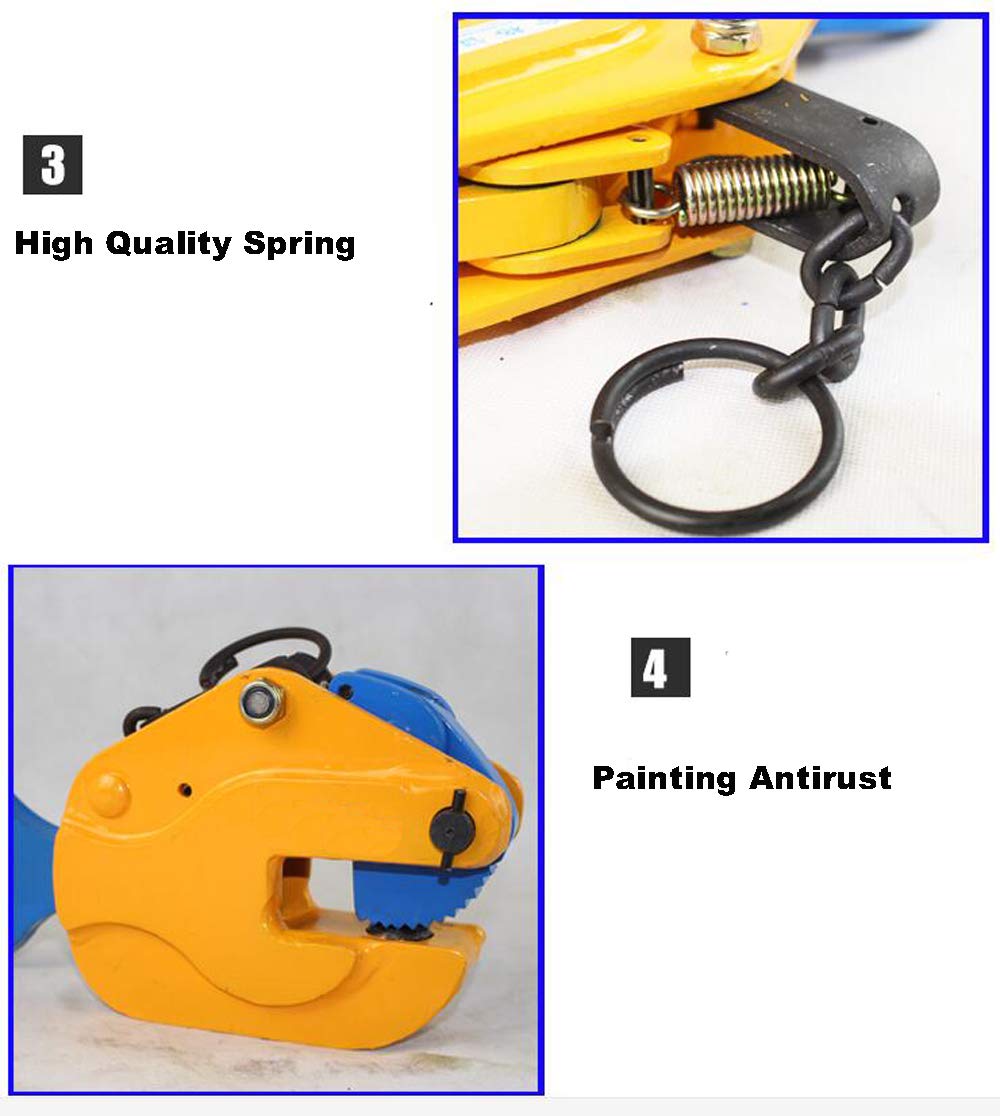 INTSUPERMAI 6616 Lbs Vertical Plate Lifting Clamp with Lock Hoist Hook Chain Steel Plate Clamp Sheet Metal Lifting Clamp Plate Lifting Clamp: Industrial & Scientific