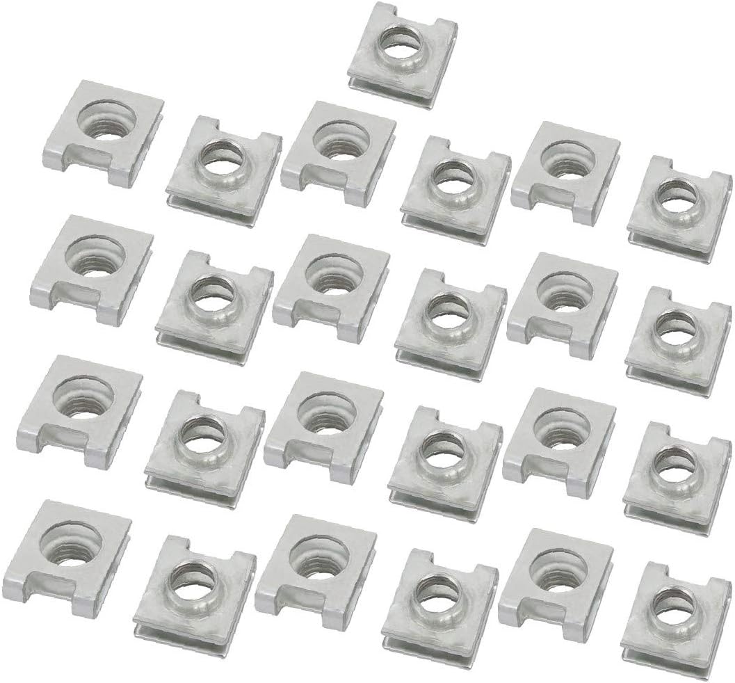 XDREE M8 20mmx16mm 65Mn Spring Steel Extruded U Nut Clip 25pcs