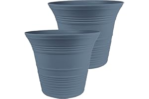 The HC Companies Sedona Round Self-Watering Pot - Lightweight Self Care Planter - Plastic Planter for Herbs & More - Durable 