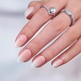 BTArtbox Stick On Nails Short Almond False Nails 32 Pcs 16 Sizes Vanilla Cream view 2