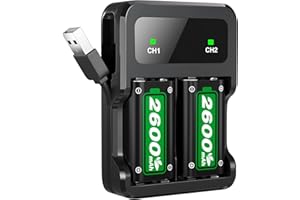 Ukor Fast Charging 2x6200mWh Rechargeable Battery Packs with Charger for Xbox Series X|S/Xbox One S/X/X Elite Wireless Controller, Intelligent Protection