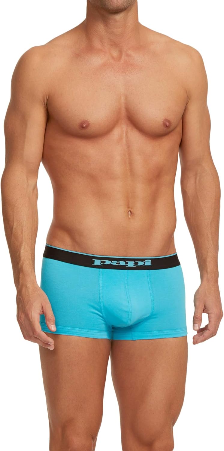 Papi Men's Stylish Brazilian Solid and Print Trunks (3-Pack of Men's Underwear): Clothing