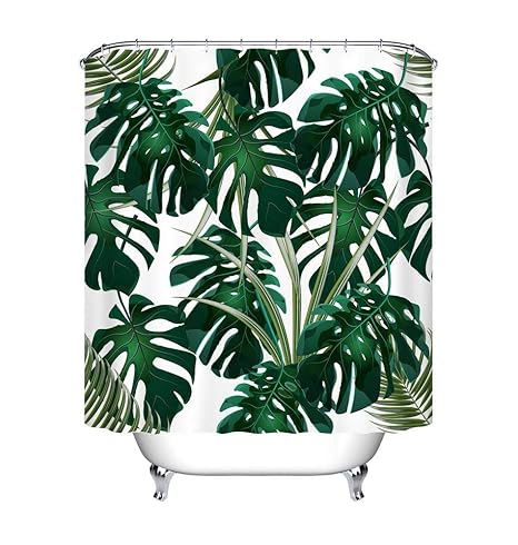 Waterproof Mildew Resistant With Plastic Hooks Shower Curtain 72 X