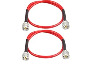 MOOKEERF MOOKEER RG8x Jumper Cable 2ft,2 Pack PL259 Jumper Cable,CB Coax Cable 50 Ohm,UHF PL259 Male to Male Low Loss CB Antenna Cable for HAM Radio,Antenna Analyzer,Dummy Load,SWR Meter,Red