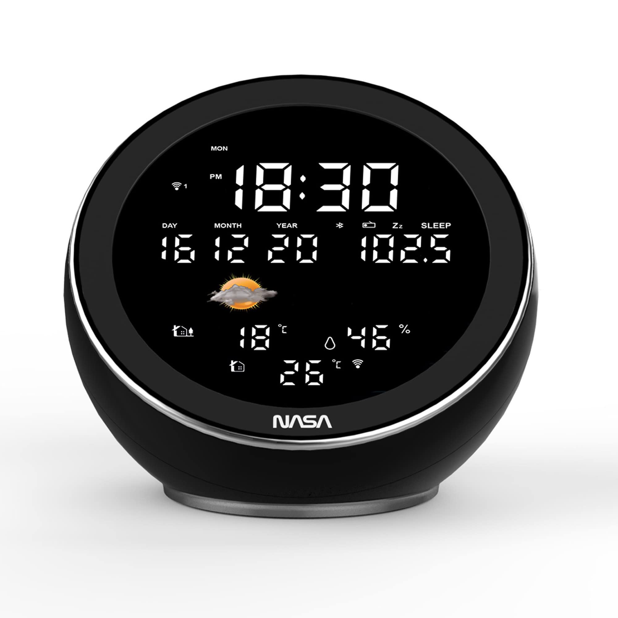 NASA WSP1500 Weather Station with Bluetooth Speaker - Black