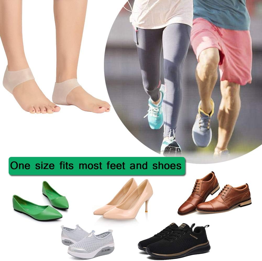(8PCS) Silicone Heel Protectors,Heel Cups,Gel Heel Cushion,Plantar Fasciitis Inserts Pads& Heel Guards Great fot Heel Pain, Heal Dry Cracked Heels, Achilles Tendinitis.Heel Sore.: Health & Personal Care