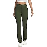 VIMPEP Women’s Fleece Lined Dress Pants Stretchy High Rise Straight Leg with Pockets Yoga Work for Cold Weather 1203