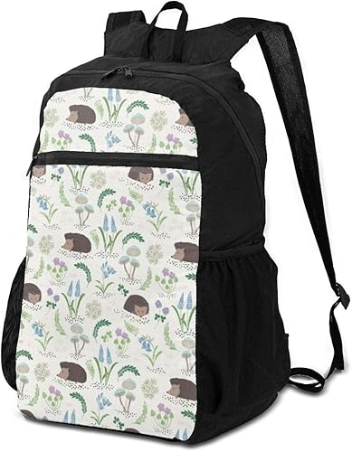 Amazon かわいいハリネズミ柄 アウトドアバックパック 折りたたみ リュック 携帯リュック 軽量 折りたたみ リュックサック 超 軽量 大容量 防水 折りたたみ ナップサック 収納ナップサック 超軽量 バックパック メンズ 携帯用 旅行用 通学 通勤 木枯らし メンズ