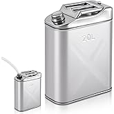 Blulu 1 Pcs 5 Gallon Stainless Cooking Oil Storage Can Commercial 304 Food Safety Fryer Oil Storage Container Distributor with Guide Pipe and Lid for Kitchens Restaurants Food Trucks