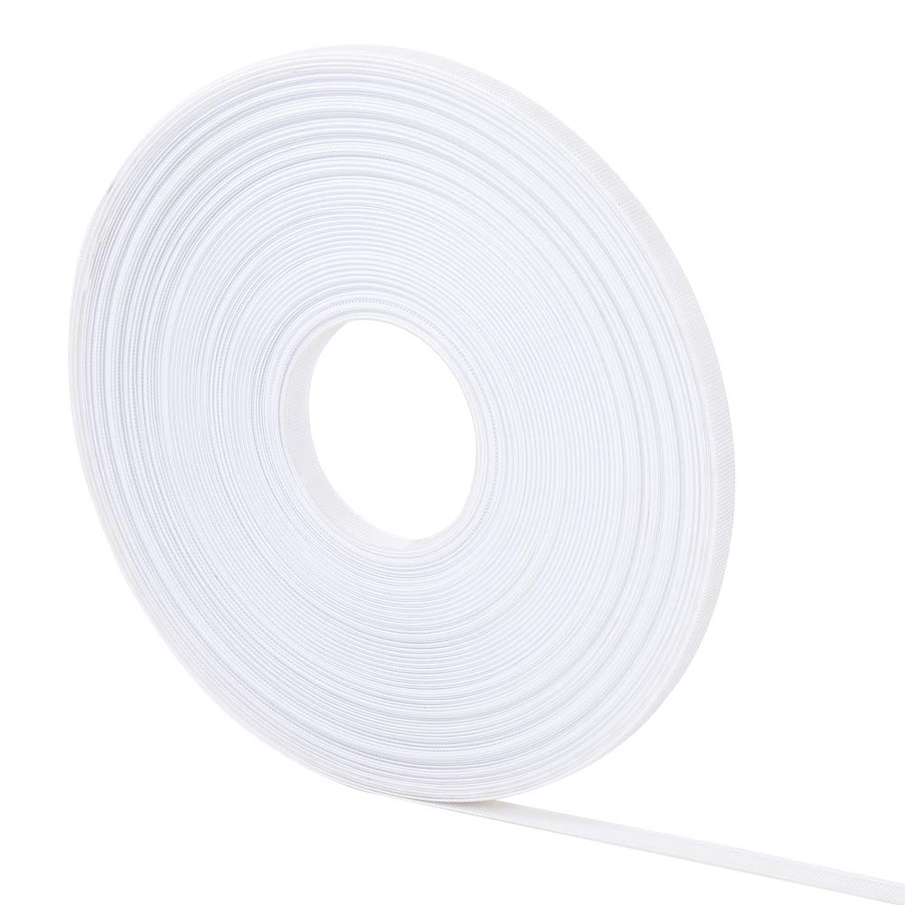 PH PandaHall 50 Yards 12mm Polyester Boning for Sewing, White Sew-Through Low Density Boning for Wedding Dress Nursing Caps Party Gowns Swimwear Handbags Plush Playtings DIY Craft Making