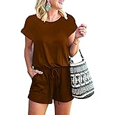 ANRABESS Rompers for Women Summer 2026 Casual Dressy One Piece Tshirt Short Pants Jumpsuit Beach Vacation Outfit Clothes