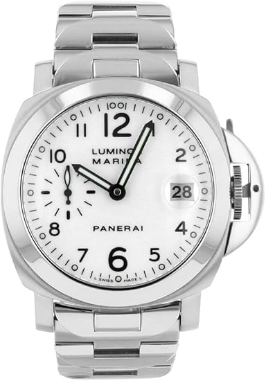Amazon パネライ 腕時計 Panerai Pam ルミノールマリーナ 40mm ホワイトアラビア文字盤 Ssブレス 自動巻き 中古品 並行輸入品 腕時計 腕時計 通販