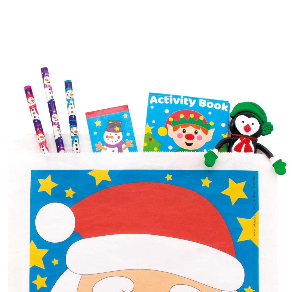 Baker Ross AX584 Large Santa Party Bags - Pack of 30, Bulk Loot Bags for Christmas Gifts Sweets and Favours - Image 4