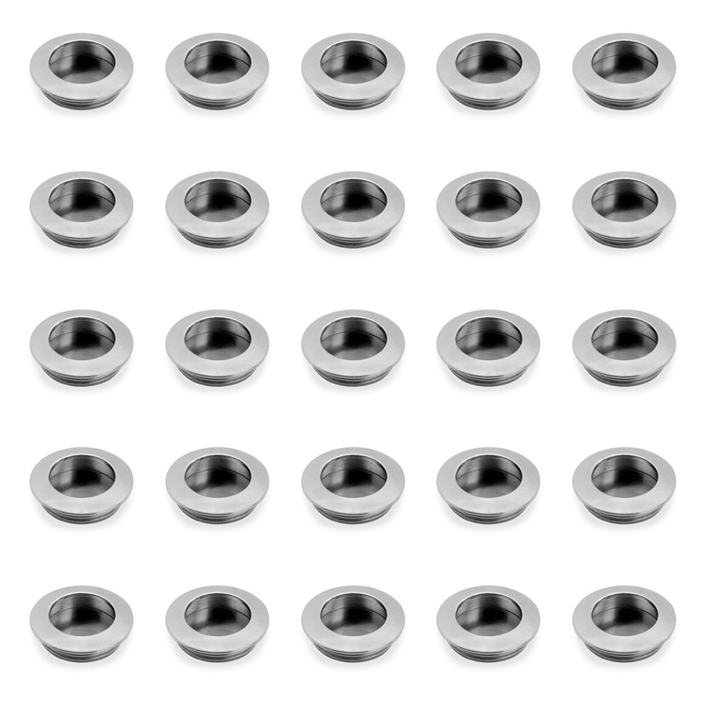 Emuca - Set of 10 furniture handles, Ø12mm (0,47 inch), 192mm (7,5 inch) hole centres, satin nickel steel
