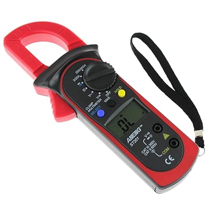 Evalue LCD Digital Clamp Multimeter Ohm DMM DC AC Current Voltmeter Tester Red