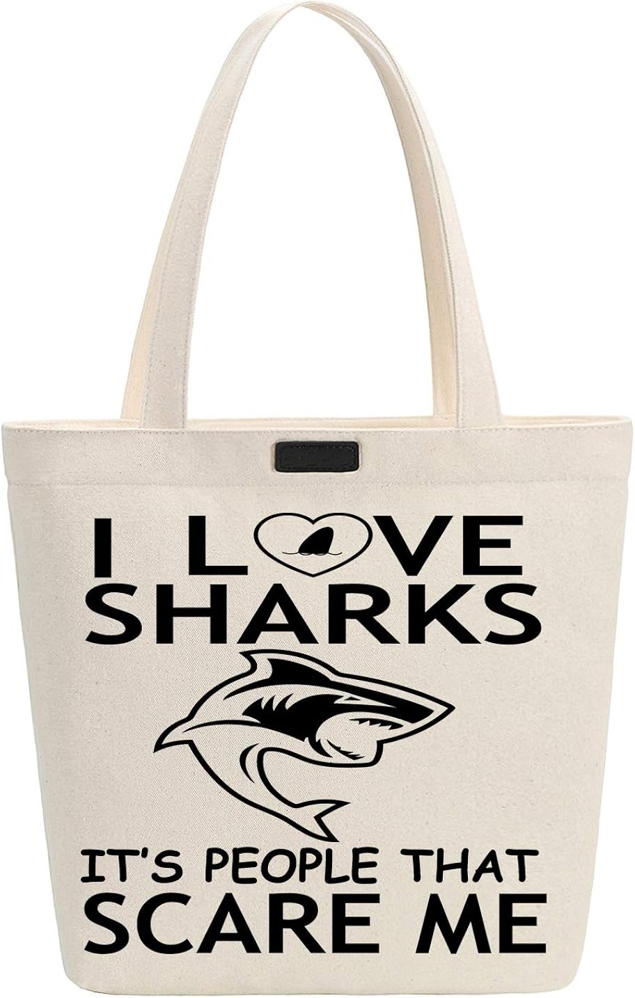 S.CHU Women's Shark Lover Handbag Canvas & Beach Tote Shoulder Bag