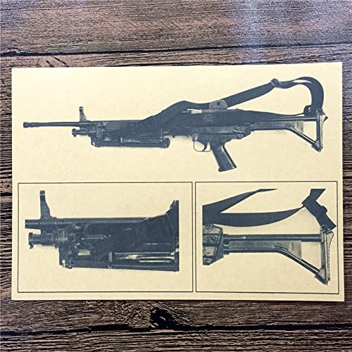 FangKuai FKAL0425 Custom Canvas Vintage Kraft Paper Kalashnikov Ak-47 Wall Art Poster Pictures Home Decor For Bathroom Bar Cafe Wall Mural Art Decals Ready Player One Poster Wallpaper