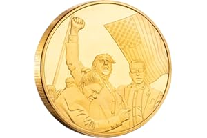 YVHUSK Donald Trump Fighting for America Coin,Trump Never Surrender Coin, Trump Collectibles Assassinated Shooting Coins, Trump Gifts Medals Home Decoration