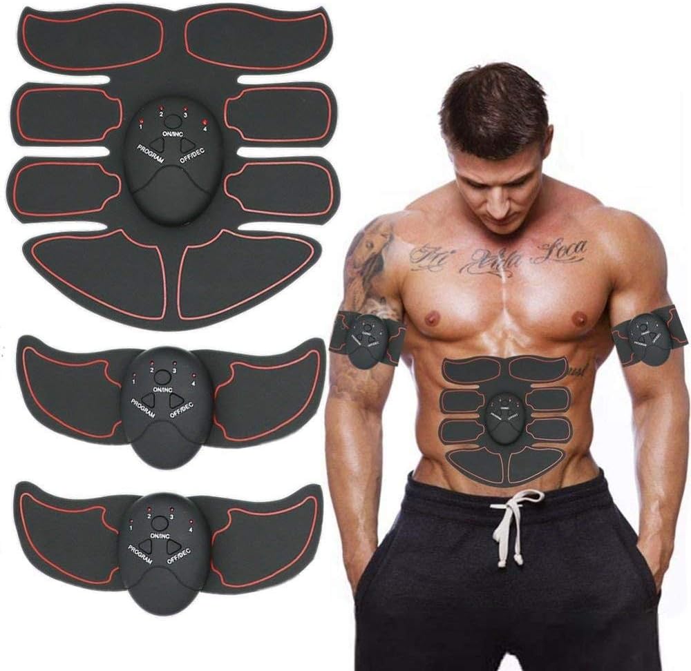 ABS Stimulator Muscle Toner, Abdominal Toning Belt Muscle Smart EMS Body Trainer, 6 Modes Portable Unisex Fitness Training Fat