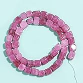 OAIITE 8MM Natural Hibiscus Jade Gemstone Loose Square Cube Beads Stone Healing Power for Jewelry Making DIY Bracelet Necklace