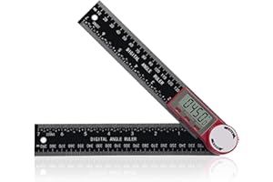 DITRON Digital Angle Finder, Angle Protractor Ruler with 200mm/ 7 inch, Carbon Fiber Plastic Woodworking Tools Goniometer Carpenter Protractor with LCD Display Digital Protractors