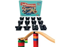 TOY2 Wooden Train Track Accessories - Plastic Track Connectors for Wooden Train Track Set - Educational Fun Toys for Building Games, STEM Bins & Toy Building Sets Track Connectors Builder Set, Small