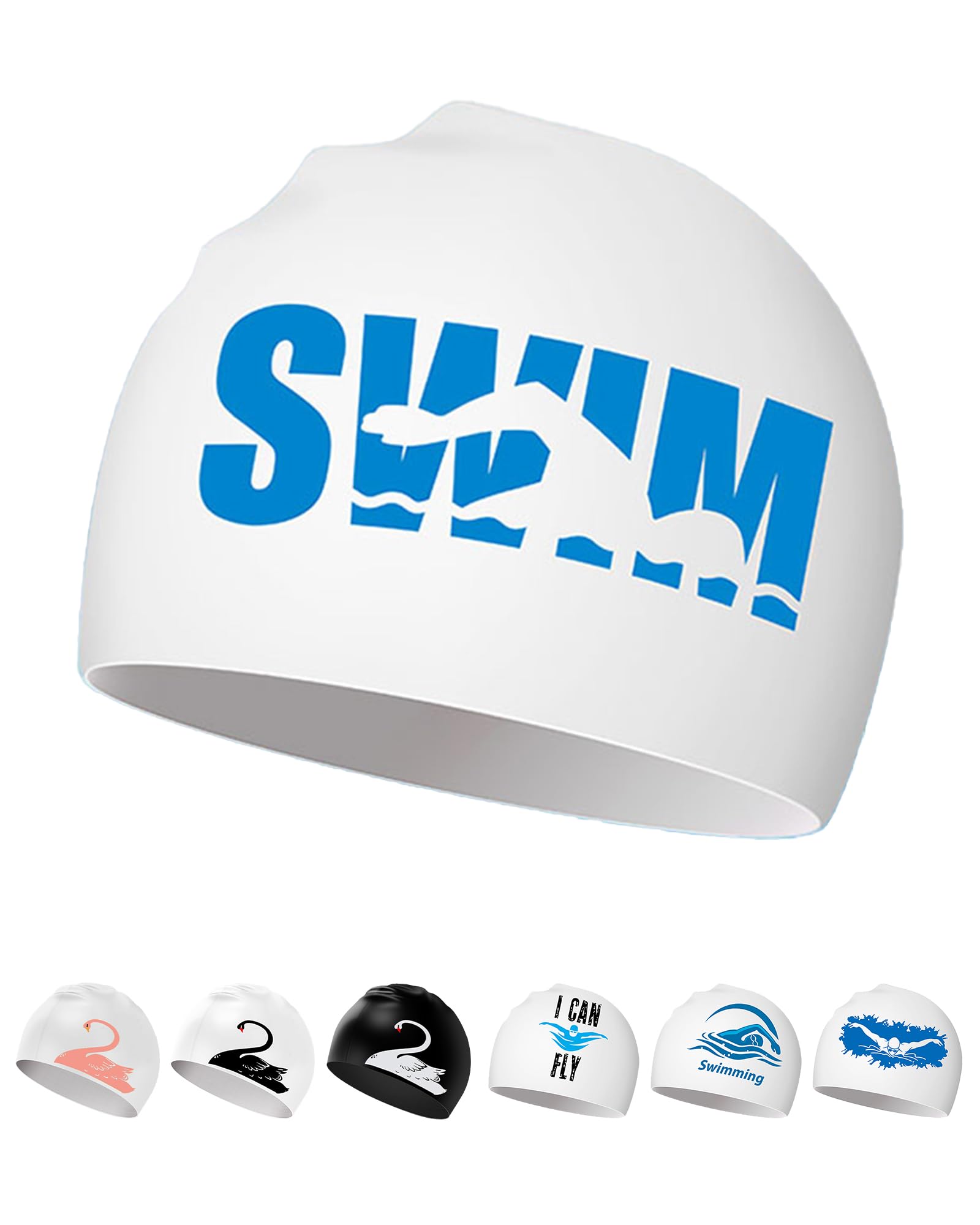 Swimming Hat - Silicone Swim Hat for Women Men Adults Teenagers with Long Hair/Short Hair