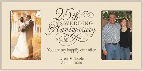 Amazon 25周年記念ギフトpersonalized 25th結婚記念日写真フレームcelebrating Our 25th結婚記念カップルの名前と 記念日 ブラック 16 W X 8 H X 5 Ds585iv アートフレーム ポスター オンライン通販