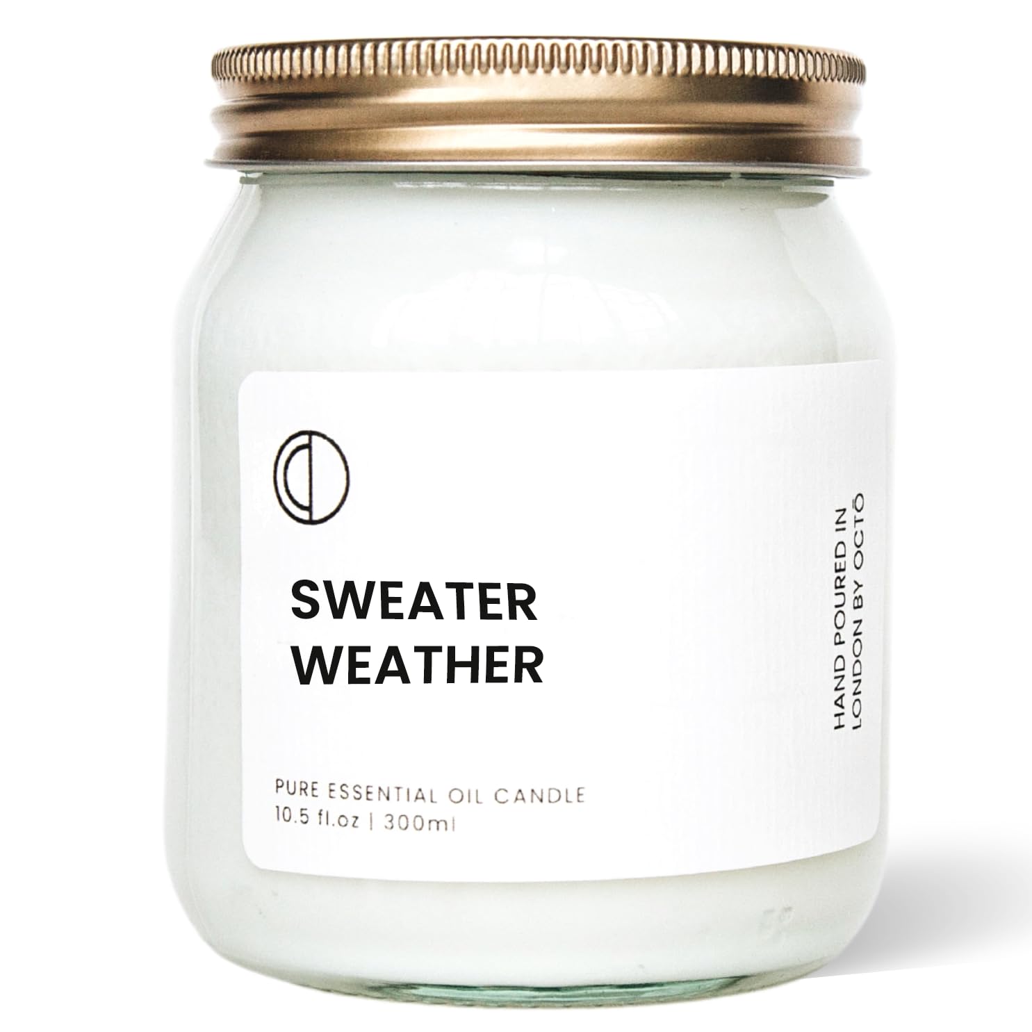 OCTŌ Sweater Weather Pine + Clove Candle 300ml | Essential Oil Scented Jar Candle 10.5oz - 60 Hours Long Burning 100% Natural Soy Wax
