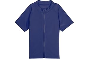 SwimZip UPF 50+ Short Sleeve Rash Guard for Boys' and Girls' - Baby, Toddler, Kids