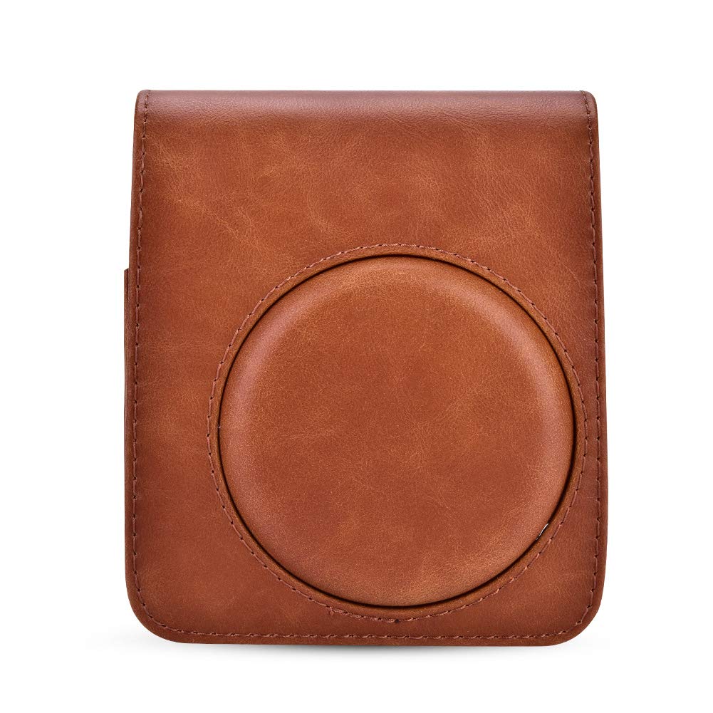 Protective PU Leather Camera Case Bag with Strap for Mini 70 with Shoulder Strap Soft Internal Layer Soft Convenient (Brown)