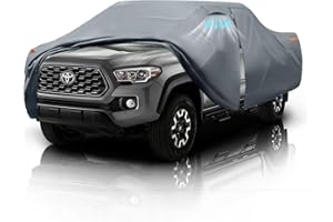 DOZENTRO Truck Cover Custom Fit 1995-2025 Tacoma Xtra/Access/Double Cab Short Bed(5'-6.125') with Door Zipper, 10 Layers Outdoor Heavy Pickup Truck Cover Waterproof All Weather, Wind Dust Sun Protector.