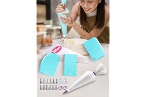 100Pcs Piping Bags and Tips Set, 12 Inch Pastry Bags, Icing Bags Disposable for Cakes Decorating Kit Supplies with 1 Reusable